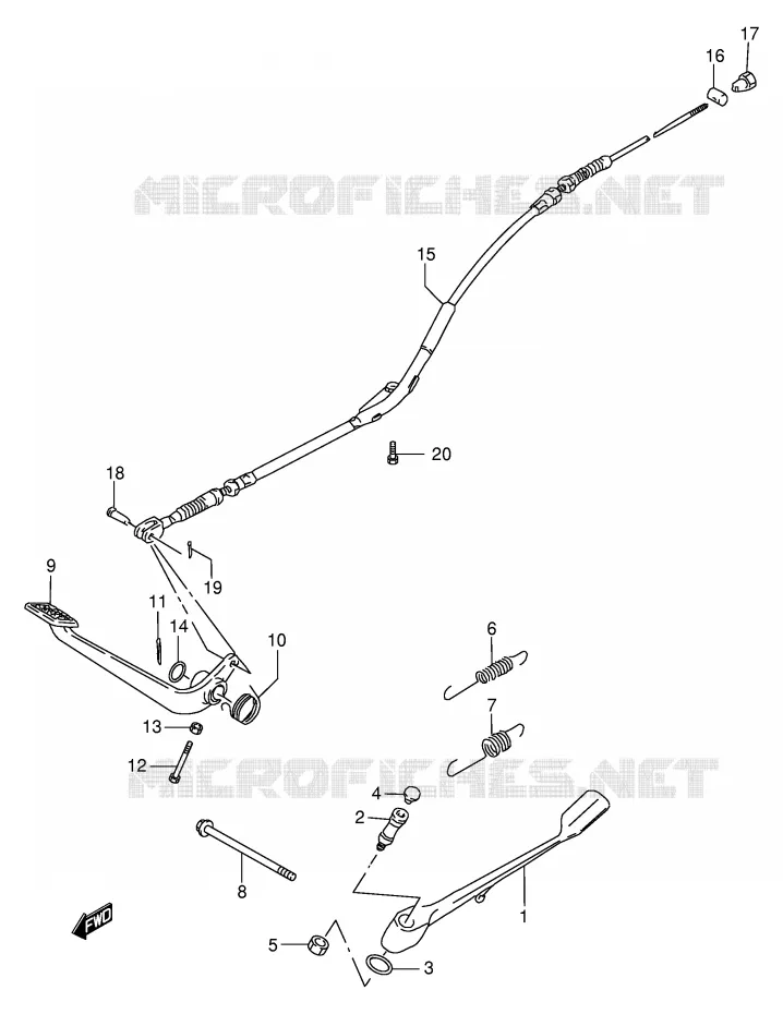 STAND - ACHTER REMPEDAAL Suzuki MOTO 650 SAVAGE 1996  LS650PT(E2)