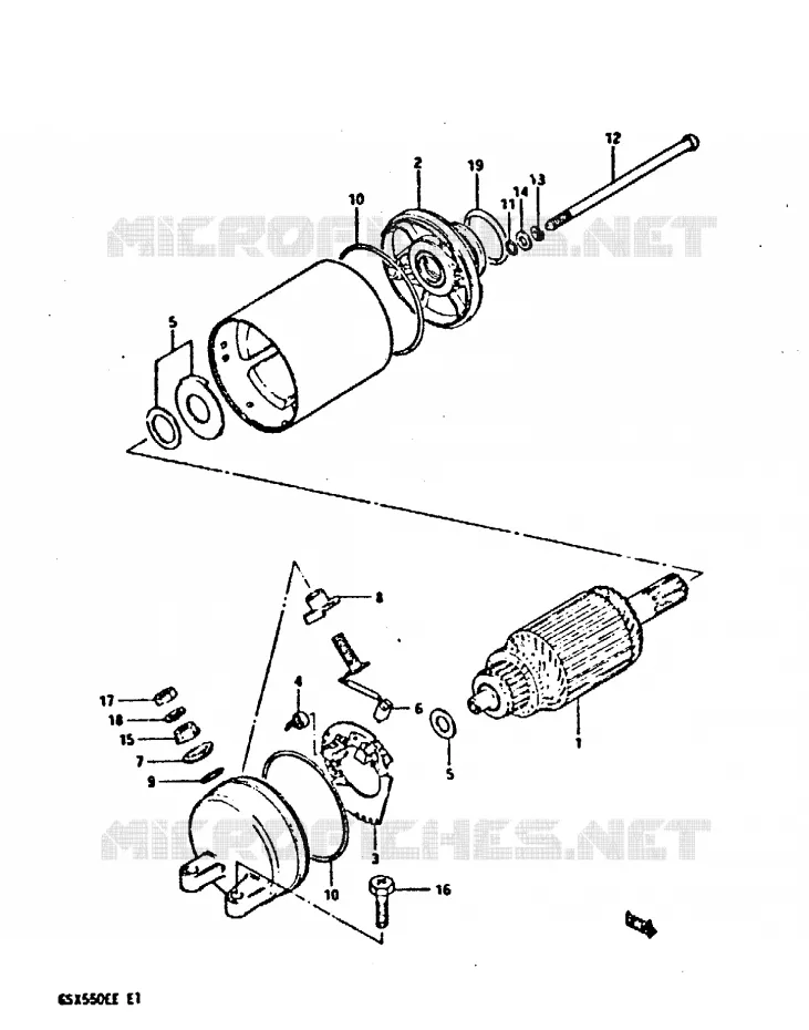 STARTMOTOR Suzuki MOTO 550 GSX-E 1983  GSX550ED(E1)