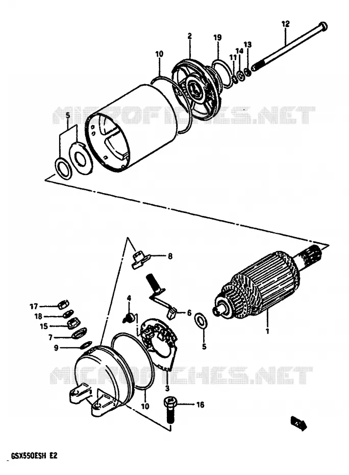 STARTMOTOR Suzuki MOTO 550 GSX-E 1985  GSX550EFF(F/G/H)