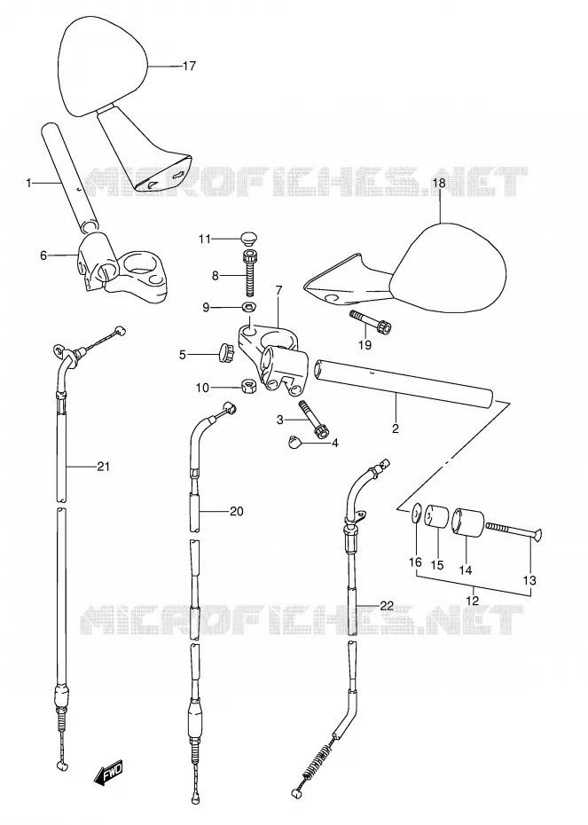 STUUR (MODELE J/K/L/M/N/P/R) Suzuki MOTO 600 GSX-F 1994  GSX600FUR(E2)