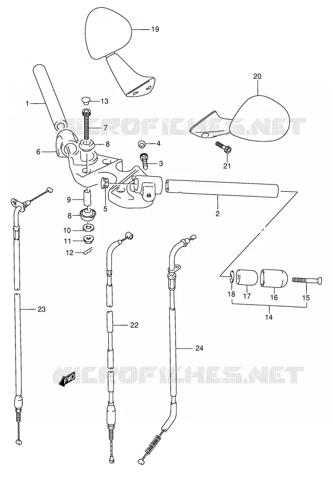 STUUR (MODELE K/L/M/N/P) Suzuki MOTO 750 GSX-F 1996  GSX750FT(E2)