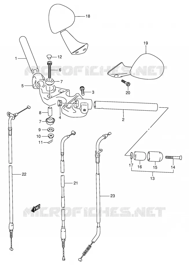STUUR (MODELE R) Suzuki MOTO 750 GSX-F 1991  GSX750FM(E2)