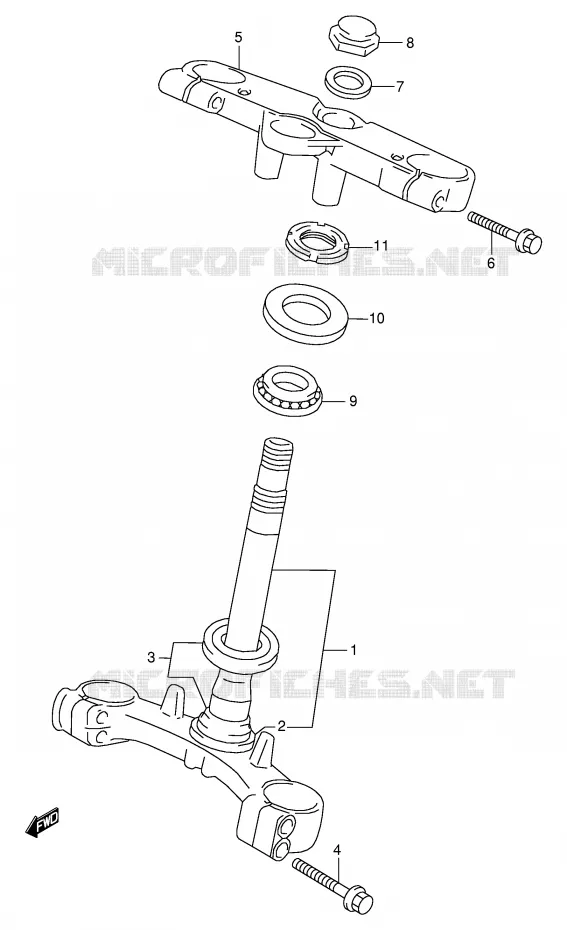 STUURKOLOM (MODELE W/X/Y/K1/K2) Suzuki MOTO 600 GSX-F 1999  GSX600FUX(E2)