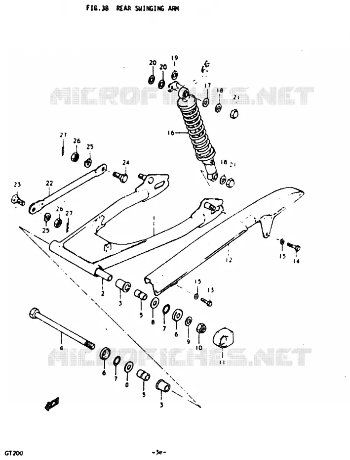 SWINGARM Suzuki MOTO 200 GT 1992  GT200EN(N)