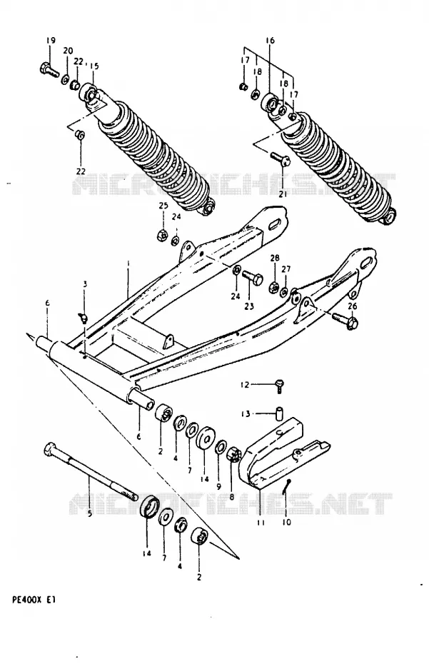 SWINGARM Suzuki MOTO 400 PE 1996  PE400T(T/X)