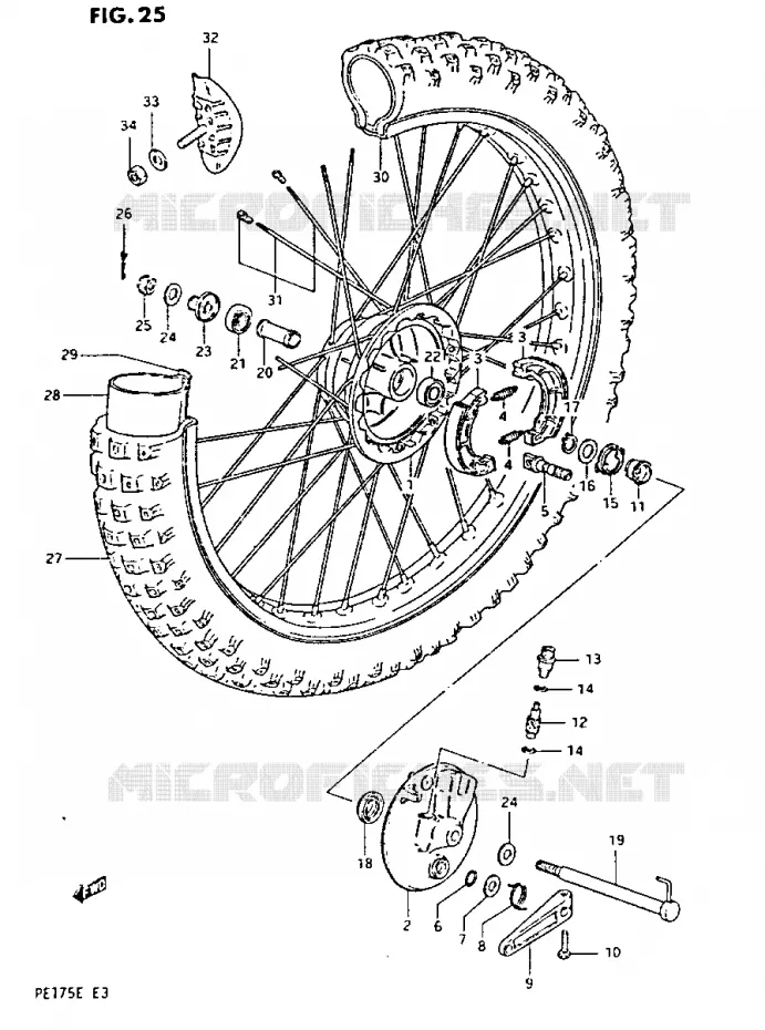 VOORWIEL Suzuki MOTO 175 PE 1984  PE175E