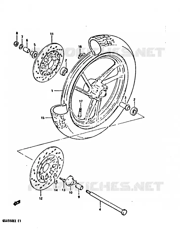 VOORWIEL Suzuki MOTO 550 GSX-E 1983  GSX550ED(E1)