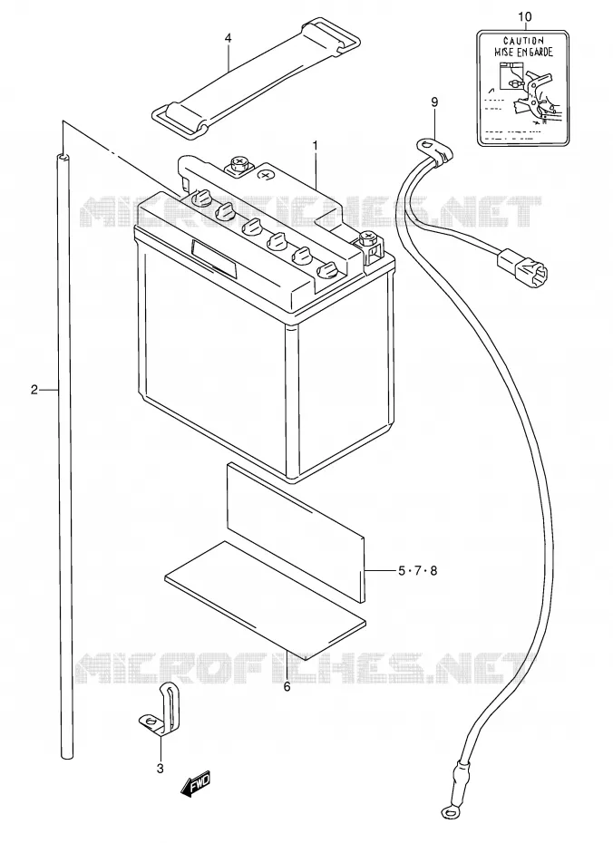 ACCU (F.NO.103642~,E22:F.NO.101930~) Suzuki MOTO 600 GSX-F 1991  GSX600FUM(E2)