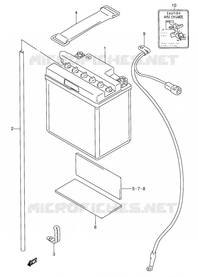 ACCU (MODELE T) Suzuki MOTO 600 GSX-F 1996  GSX600FU2T(E2)