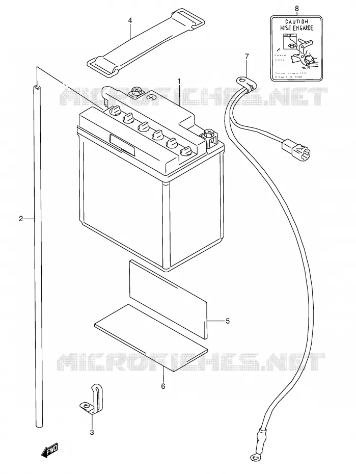 ACCU (~F.NO.103641,E22:~F.NO.101929) Suzuki MOTO 600 GSX-F 1991  GSX600FM(E2)