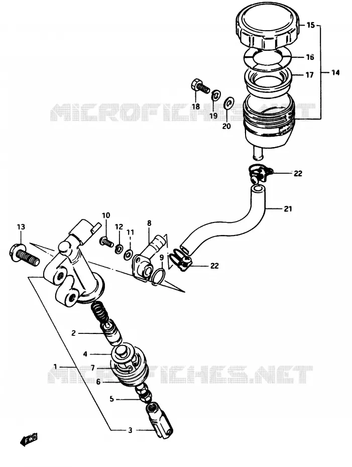 ACHTER HOOFDREMCILINDER (MODELE D) Suzuki MOTO 750 GSX-E 1983  GSX750ESD(D/E)