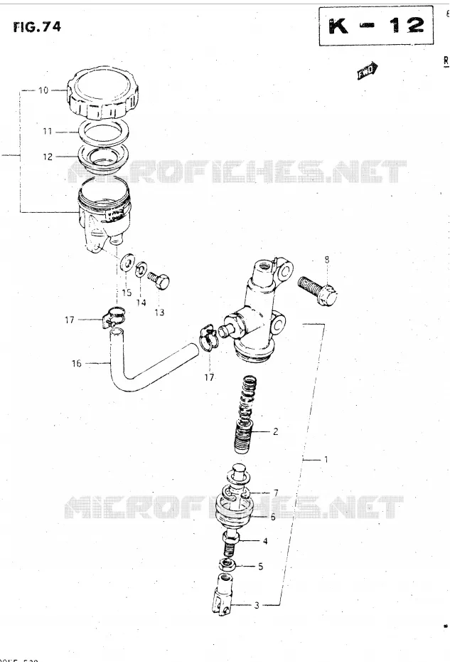 ACHTER HOOFDREMCILINDER Suzuki MOTO 500 GSX-E 1984  GSX500EE(E39)