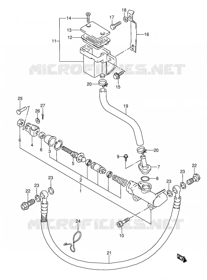 ACHTER HOOFDREMCILINDER Suzuki MOTO 600 GSX-F 1991  GSX600FM(E2)