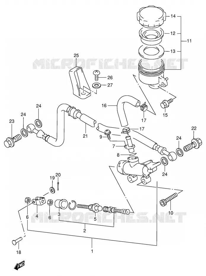 ACHTER HOOFDREMCILINDER Suzuki MOTO 600 GSX-F 2001  GSX600FUK1(E2)
