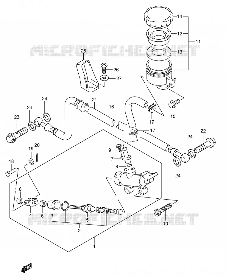 ACHTER HOOFDREMCILINDER Suzuki MOTO 600 GSX-F 2005  GSX600FK5(E2)
