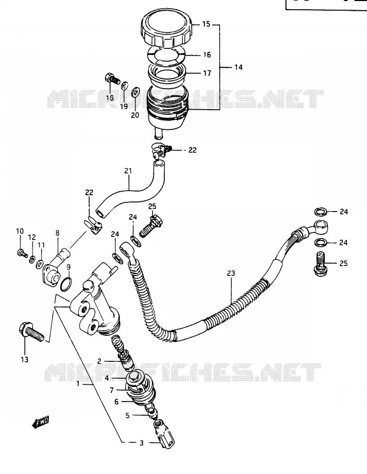 ACHTER HOOFDREMCILINDER Suzuki MOTO 750 GSX-E 1985  GSX750ESF(F)