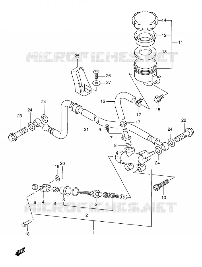 ACHTER HOOFDREMCILINDER Suzuki MOTO 750 GSX-F 2001  GSX750FK1(E2)