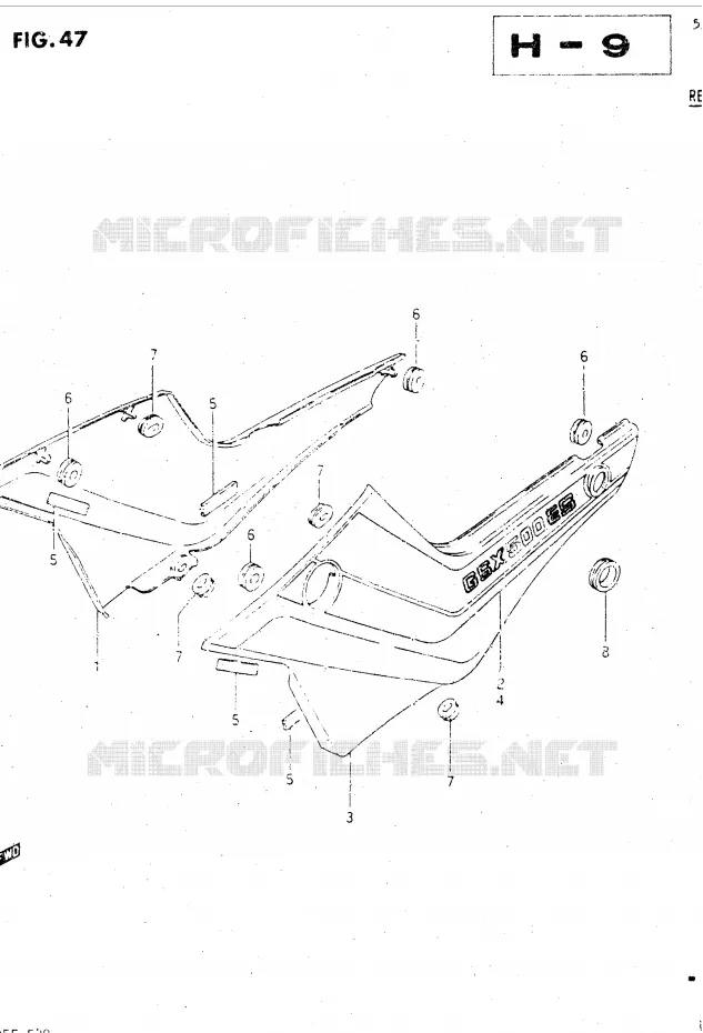 ACHTER KUIP  (GSX500ESF) Suzuki MOTO 500 GSX-E 1985  GSX500ESF(E39)