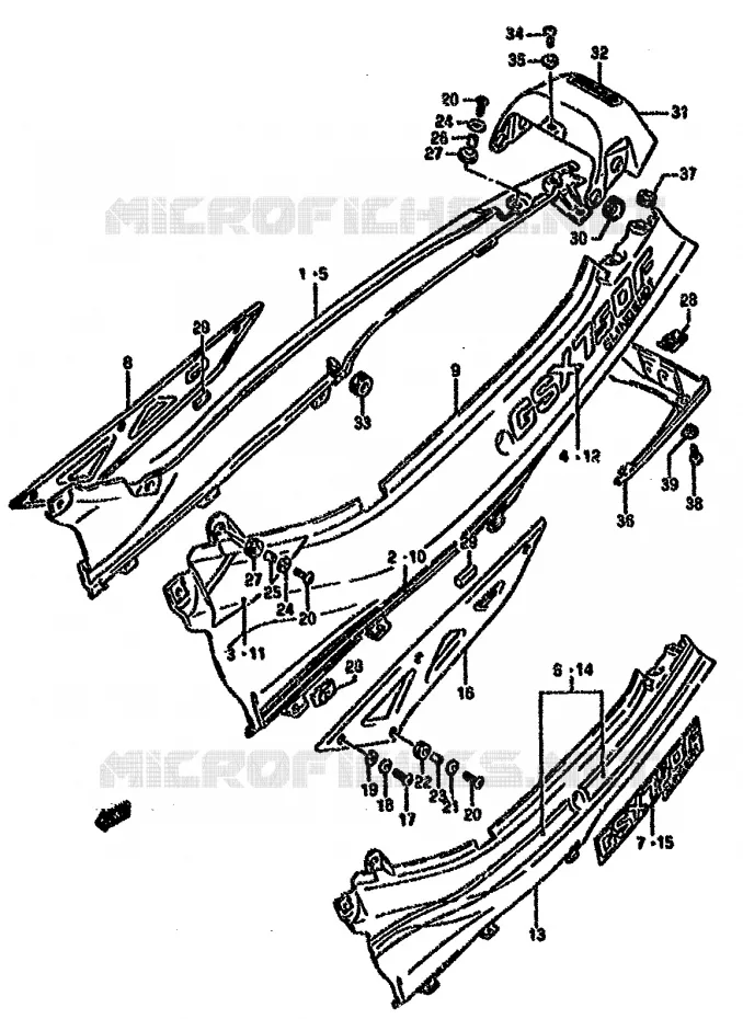 ACHTER KUIP  (MODELE K/L) Suzuki MOTO 750 GSX-F 1993  GSX750FP(K-T)
