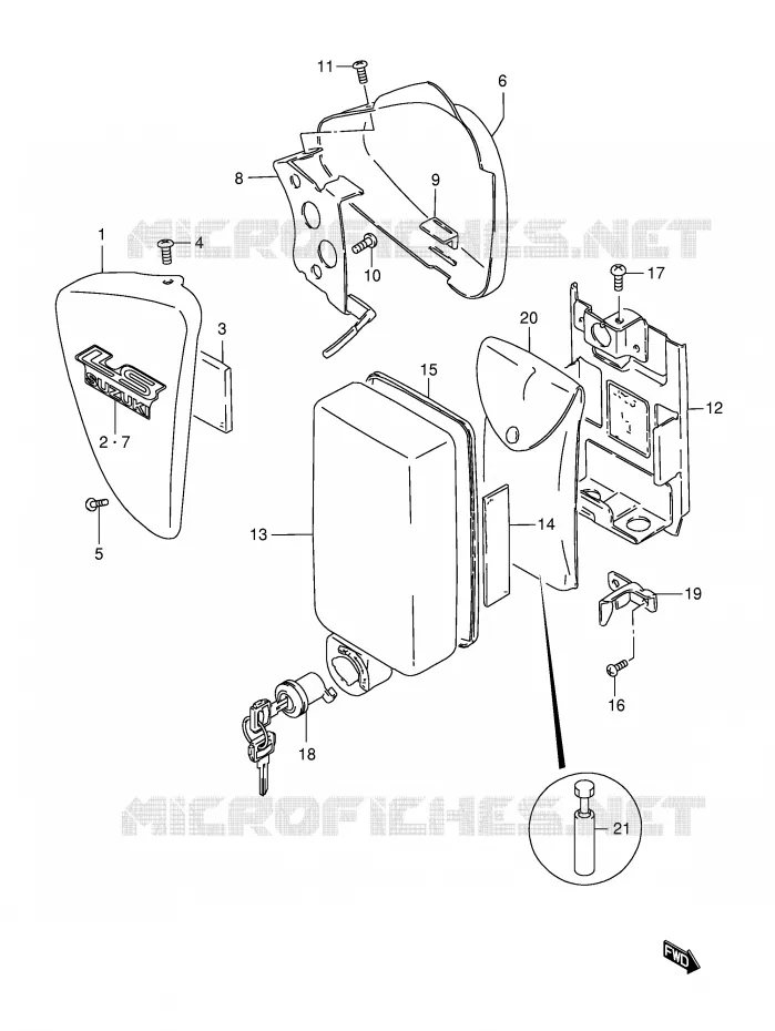 ACHTER KUIP  (MODELE K2/K3) Suzuki MOTO 650 SAVAGE 2003  LS650PK3(E2)