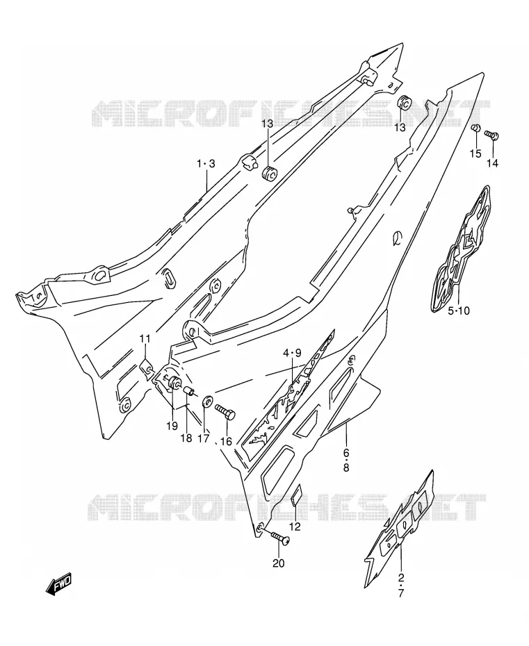 ACHTER KUIP  (MODELE R/S) Suzuki MOTO 600 GSX-F 1991  GSX600FU2M(E2)