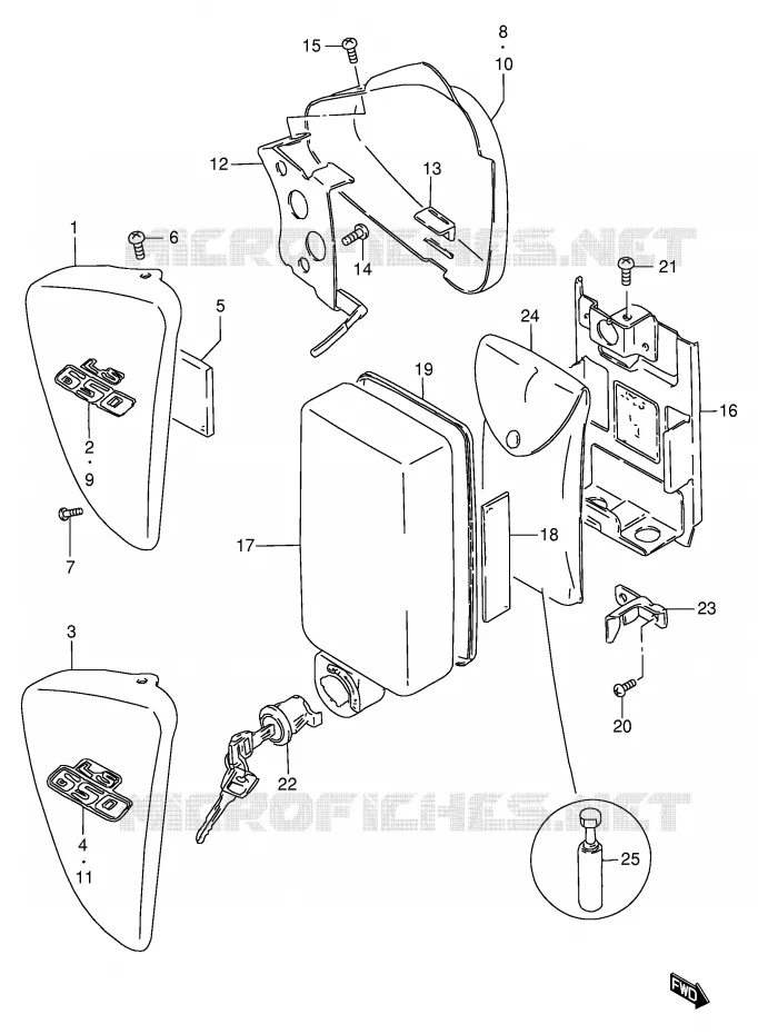 ACHTER KUIP  (MODELE T/V) Suzuki MOTO 650 SAVAGE 2000  LS650PY(E2)