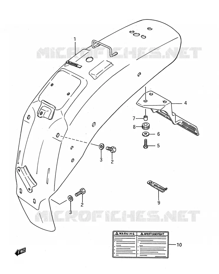 ACHTERSPATBORD Suzuki MOTO 650 BOULEVARD 1988  LS650PJ(E28)