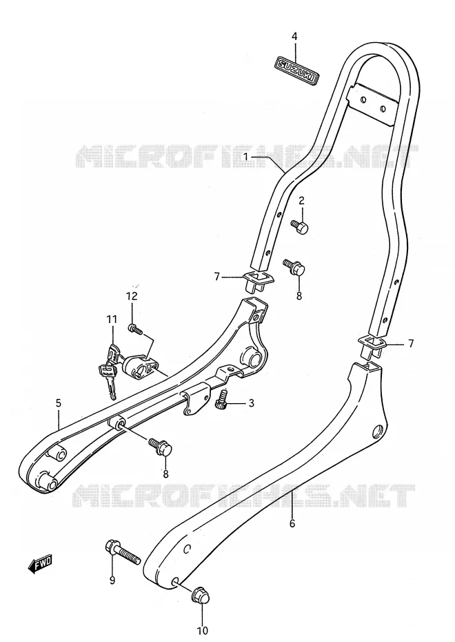 BACKREST Suzuki MOTO 650 BOULEVARD 1989  LS650PK(E28)