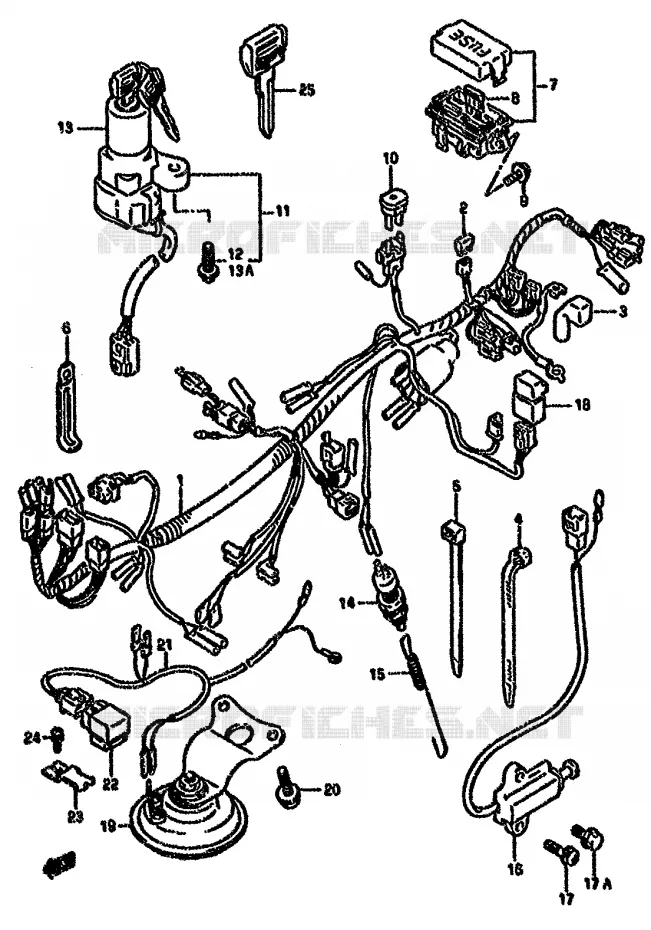 BEDRADING (MODELE K/L/M/N/P/R) Suzuki MOTO 750 GSX-F 1992  GSX750FN(K-T)