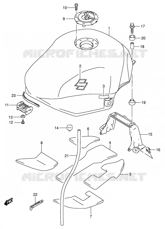 BENZINETANK (MODELE K5/K6) Suzuki MOTO 600 GSX-F 2006  GSX600FK6(E2)