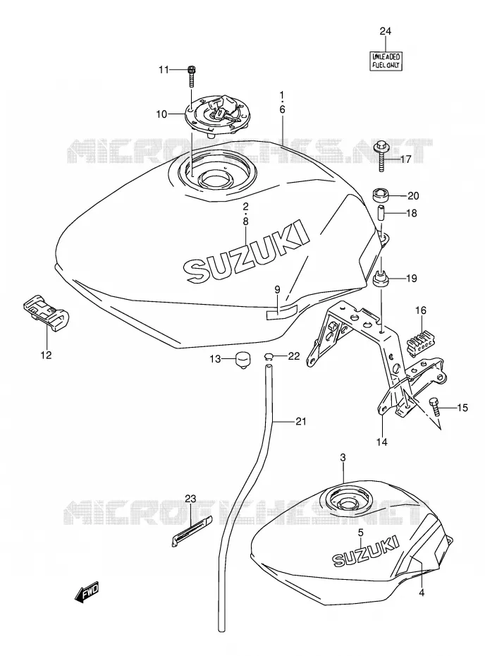 BENZINETANK (MODELE M/N) Suzuki MOTO 600 GSX-F 1992  GSX600FN(E2)