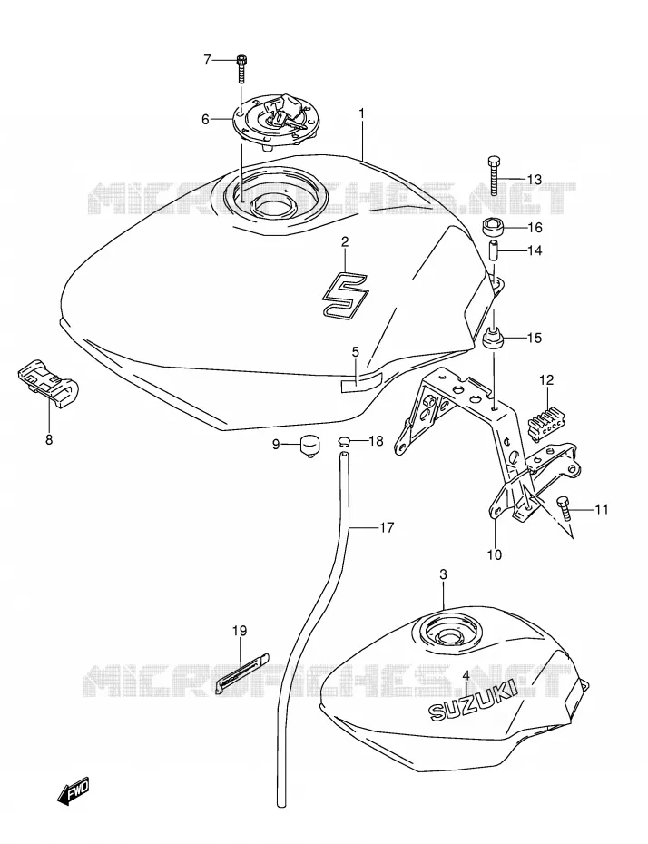 BENZINETANK (MODELE P/R/S) Suzuki MOTO 600 GSX-F 1989  GSX600FK(E2)