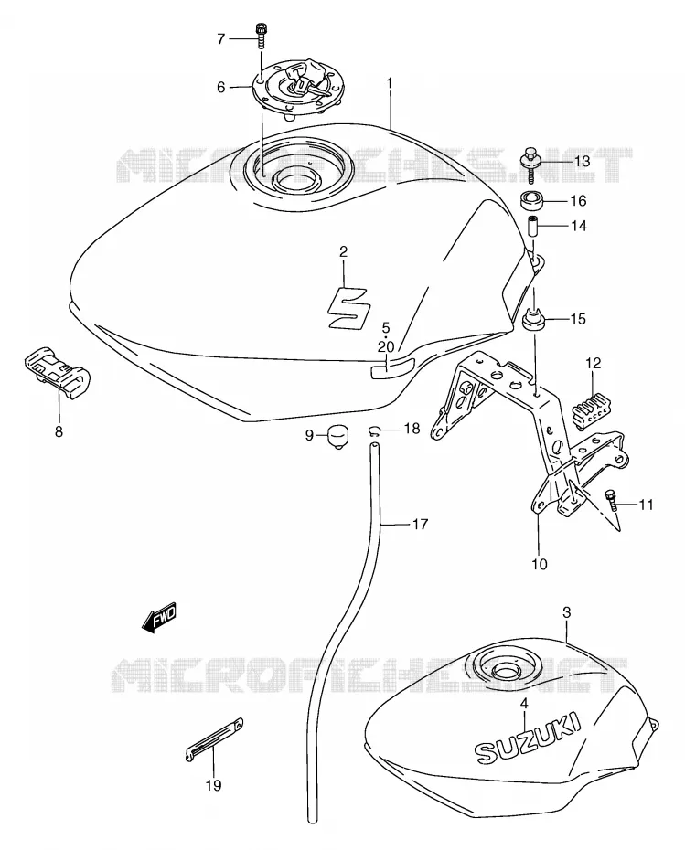 BENZINETANK (MODELE P/R/S) Suzuki MOTO 750 GSX-F 1993  GSX750FP(E2)