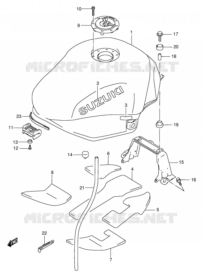 BENZINETANK (MODELE Y/K1) Suzuki MOTO 600 GSX-F 2002  GSX600FK2(E2)