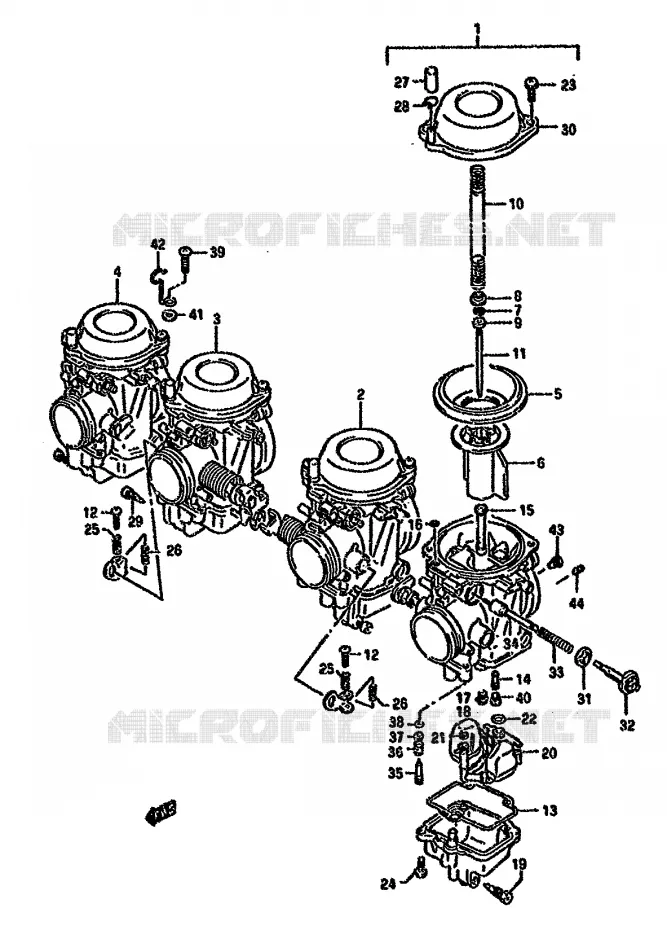CARBURATOR (MODELE K/L/M/N/P/R) Suzuki MOTO 750 GSX-F 1995  GSX750FS(K-T)