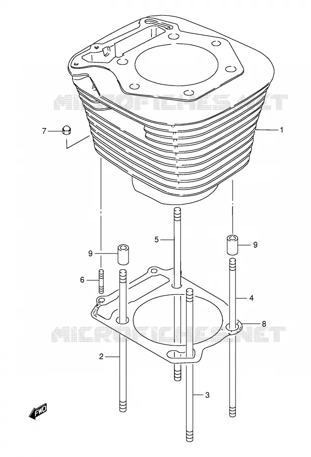CILINDER Suzuki MOTO 650 BOULEVARD 1999  LS650PX(E3/E28)