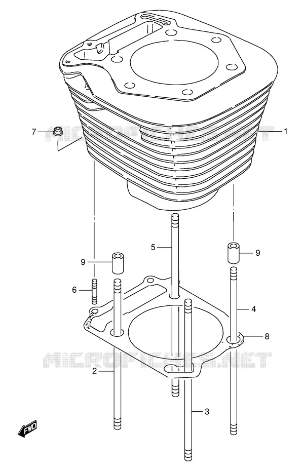 CILINDER Suzuki MOTO 650 SAVAGE 2000  LS650PY(E2)