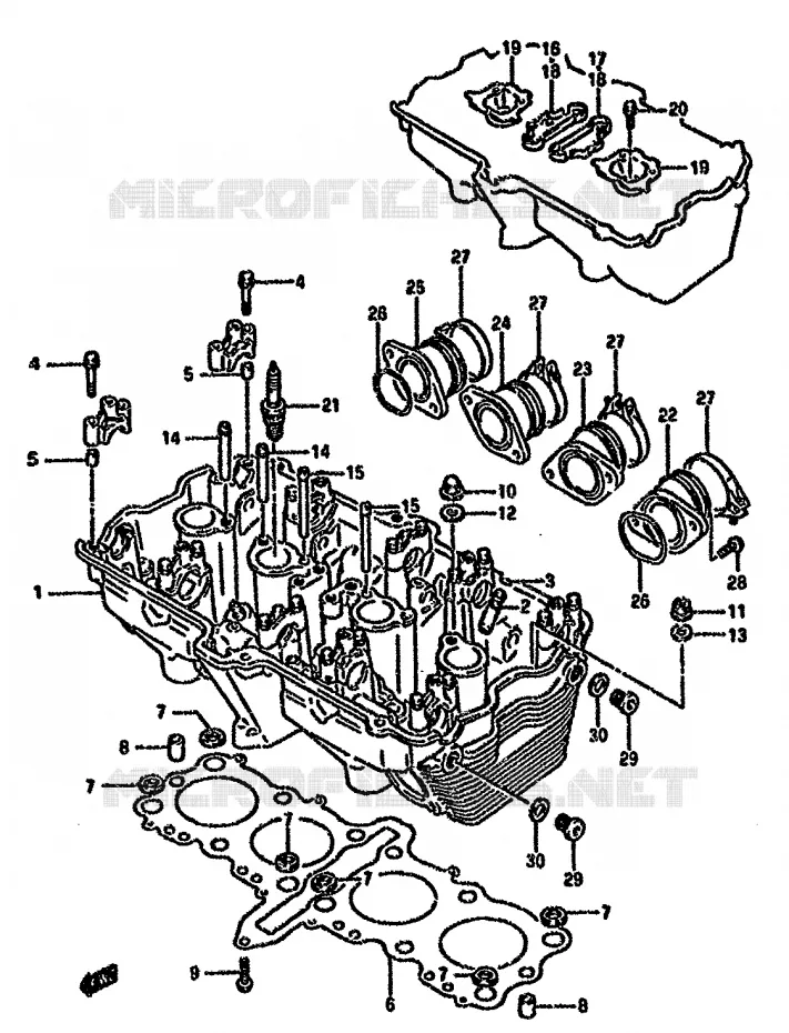 CILINDERKOP Suzuki MOTO 750 GSX-F 1992  GSX750FN(K-T)