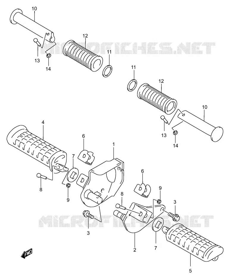 FOOTREST Suzuki MOTO 250 MARAUDER 2003  GZ250K3(P3)