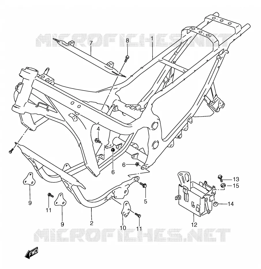 FRAME (MODELE K/L/M/N/P/R) Suzuki MOTO 750 GSX-F 1995  GSX750FS(E2)