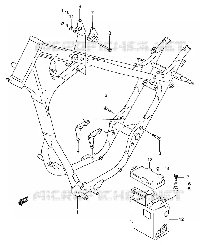 FRAME Suzuki MOTO 650 SAVAGE 1998  LS650PW(E2)