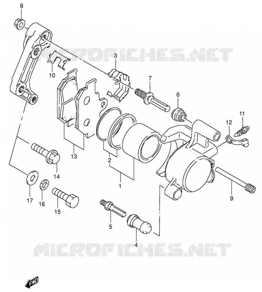 FRONT CALIPER Suzuki MOTO 650 BOULEVARD 1997  LS650PV(E3/E28)