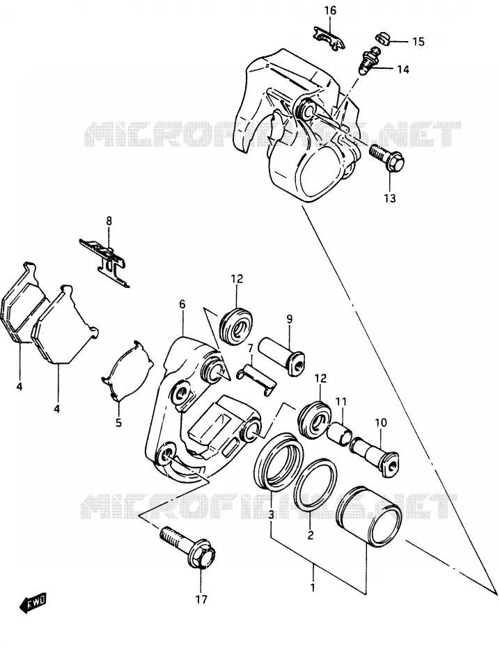 FRONT CALIPER Suzuki MOTO 750 GSX-E 1985  GSX750ESF(F)