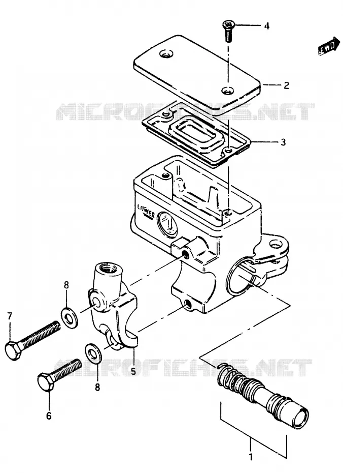 FRONT HOOFDREMCILINDER (GSX750EF) Suzuki MOTO 750 GSX-E 1985  GSX750ESF(F)