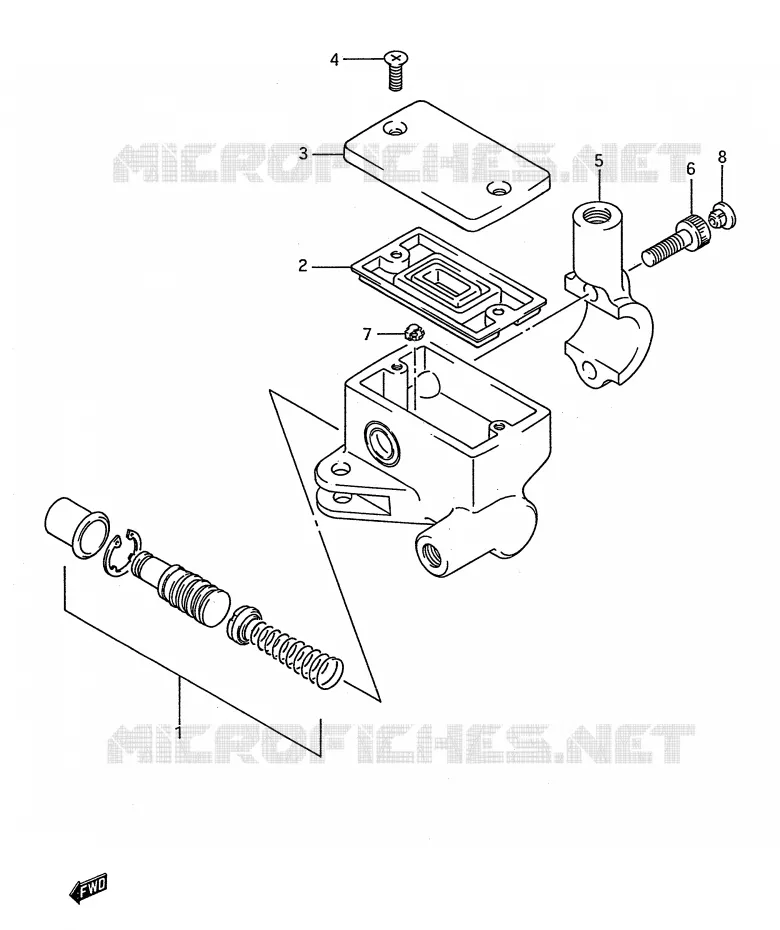 FRONT HOOFDREMCILINDER (LS650FG/FJ/FK/FL) Suzuki MOTO 650 BOULEVARD 1988  LS650PJ(E28)