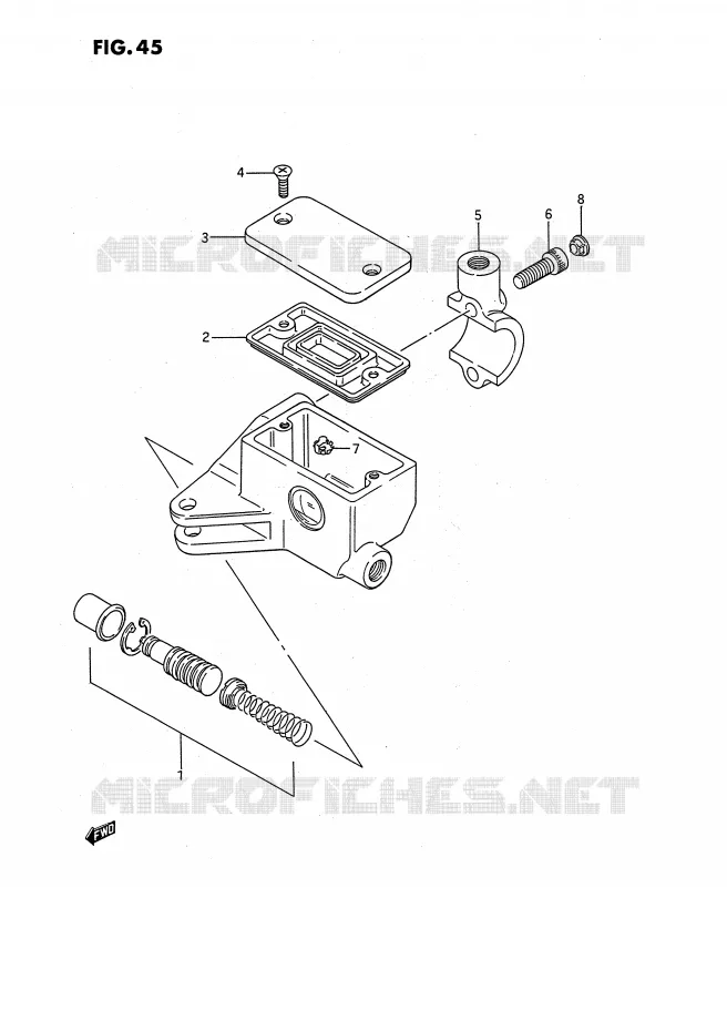 FRONT HOOFDREMCILINDER (LS650PG/PJ/PK/PL,MODELE M/R) Suzuki MOTO 650 SAVAGE 1991  LS650PM(E2)