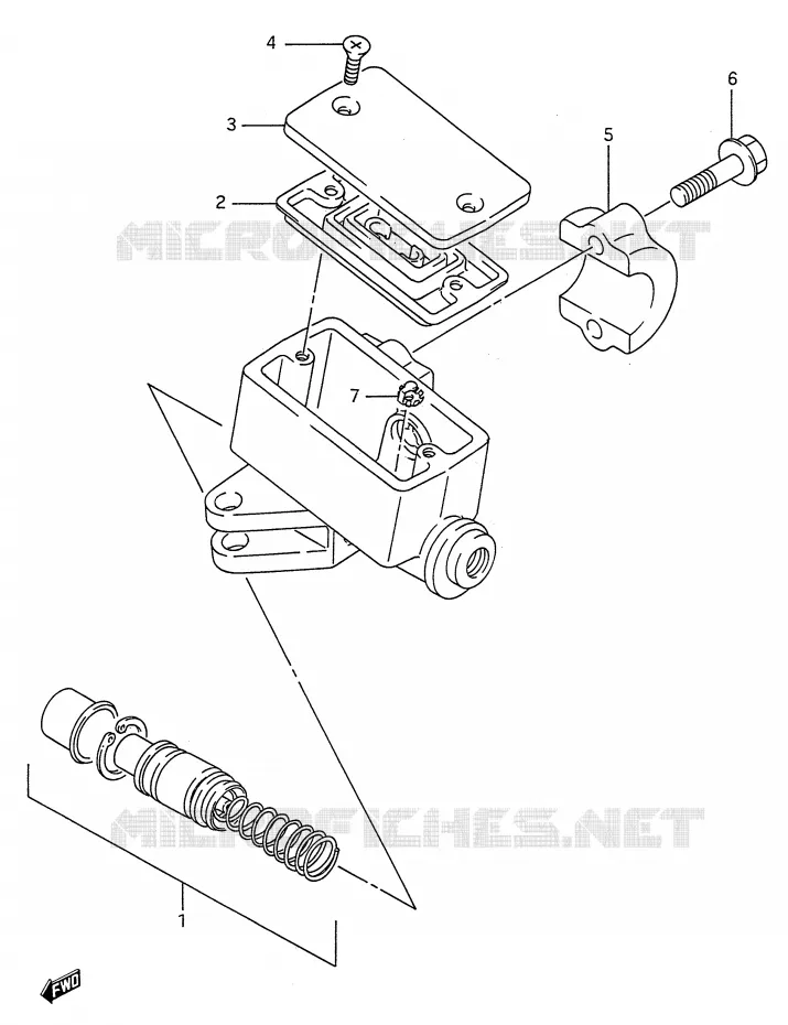 FRONT HOOFDREMCILINDER (MODELE J) Suzuki MOTO 600 GSX-F 1990  GSX600FUL(E28)