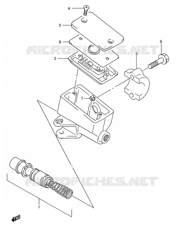 FRONT HOOFDREMCILINDER (MODELE P/R/S/T) Suzuki MOTO 600 GSX-F 1991  GSX600FM(E28)