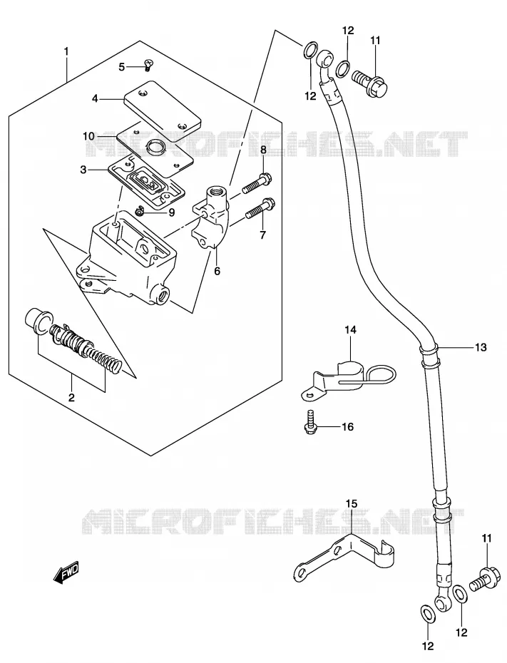 FRONT HOOFDREMCILINDER Suzuki MOTO 250 MARAUDER 2003  GZ250K3(P3)