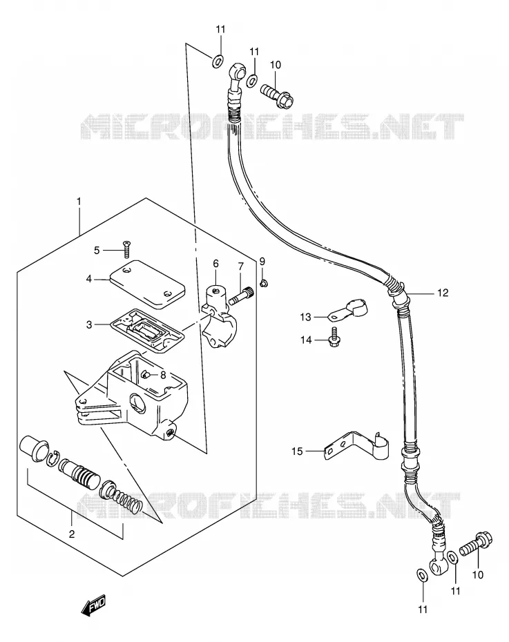 FRONT HOOFDREMCILINDER Suzuki MOTO 650 BOULEVARD 1996  LS650PT(E3/E28)